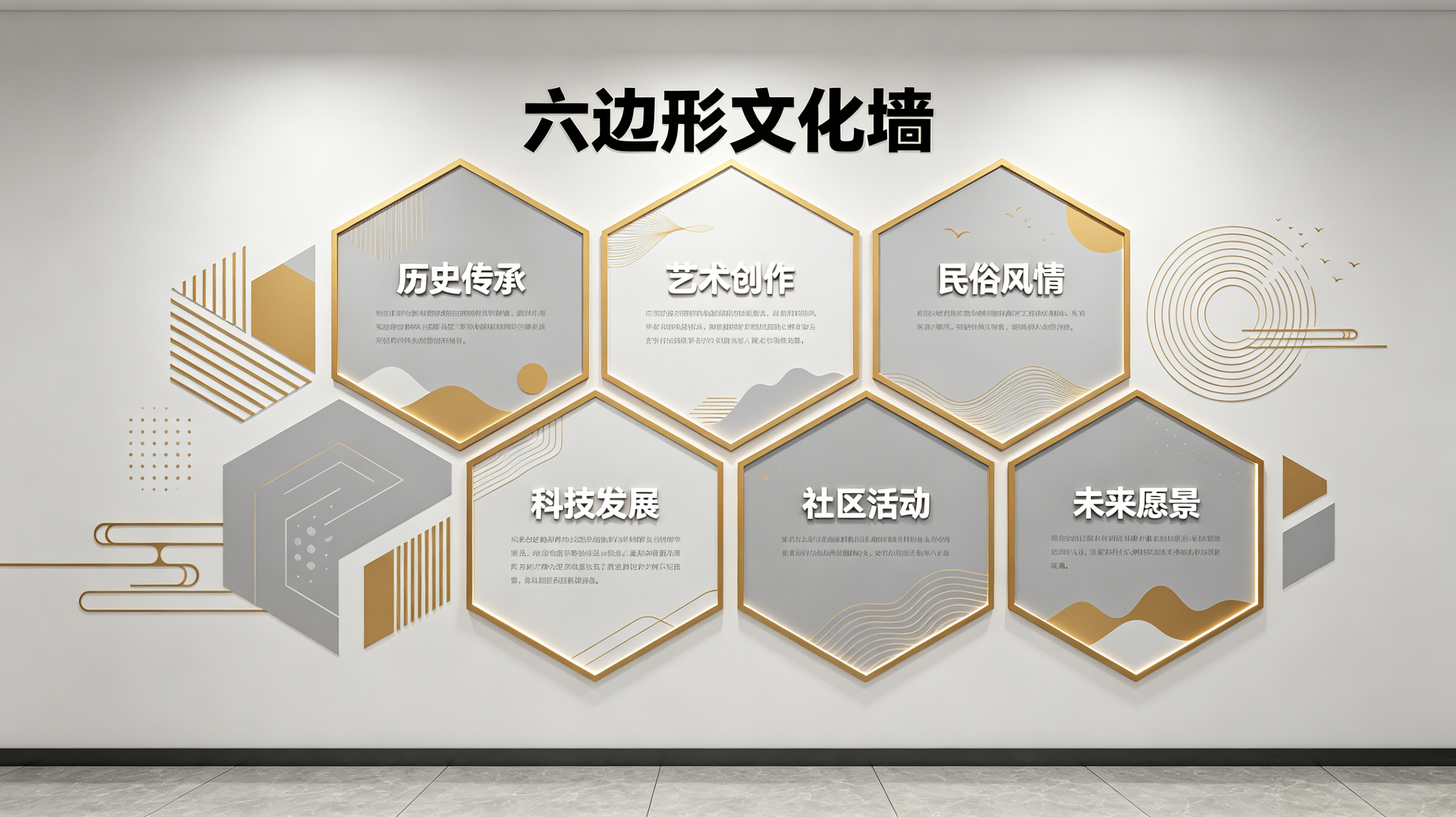涟源企业文化墙 | 六边形信息美学